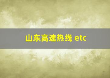 山东高速热线 etc